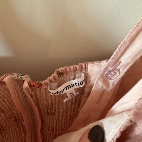 Reformation Balia Linen Dress in Tea Time Size 10 - Picture 8 of 9